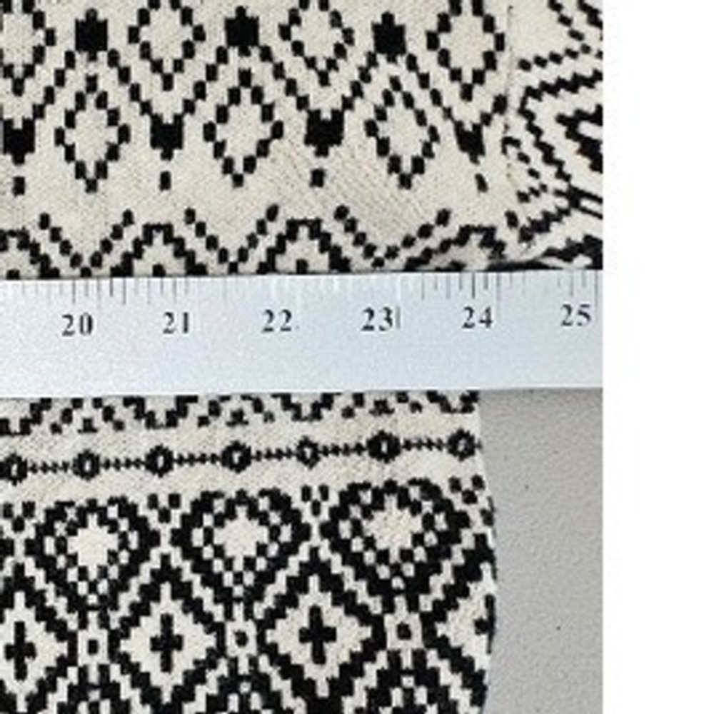 Joie Womens Black White Fair Isle Mock Neck Sweater XL Geometric Boho Pullover - Picture 6 of 8
